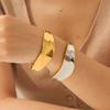 18K Gold High-Gloss Curved Stainless Steel Women's Bracelet with Non-Fading Titanium Steel