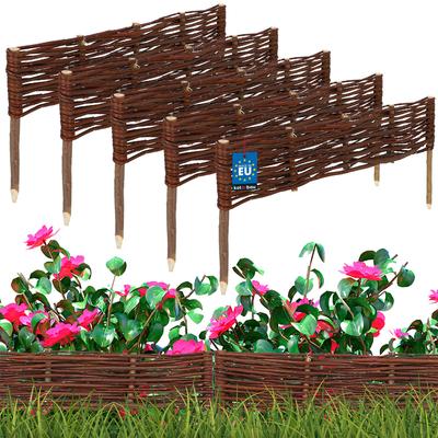 Kotarbau® Garden Fence Palisade Edging Wicker Driven Fence 60 X 10 Cm Set Of 5