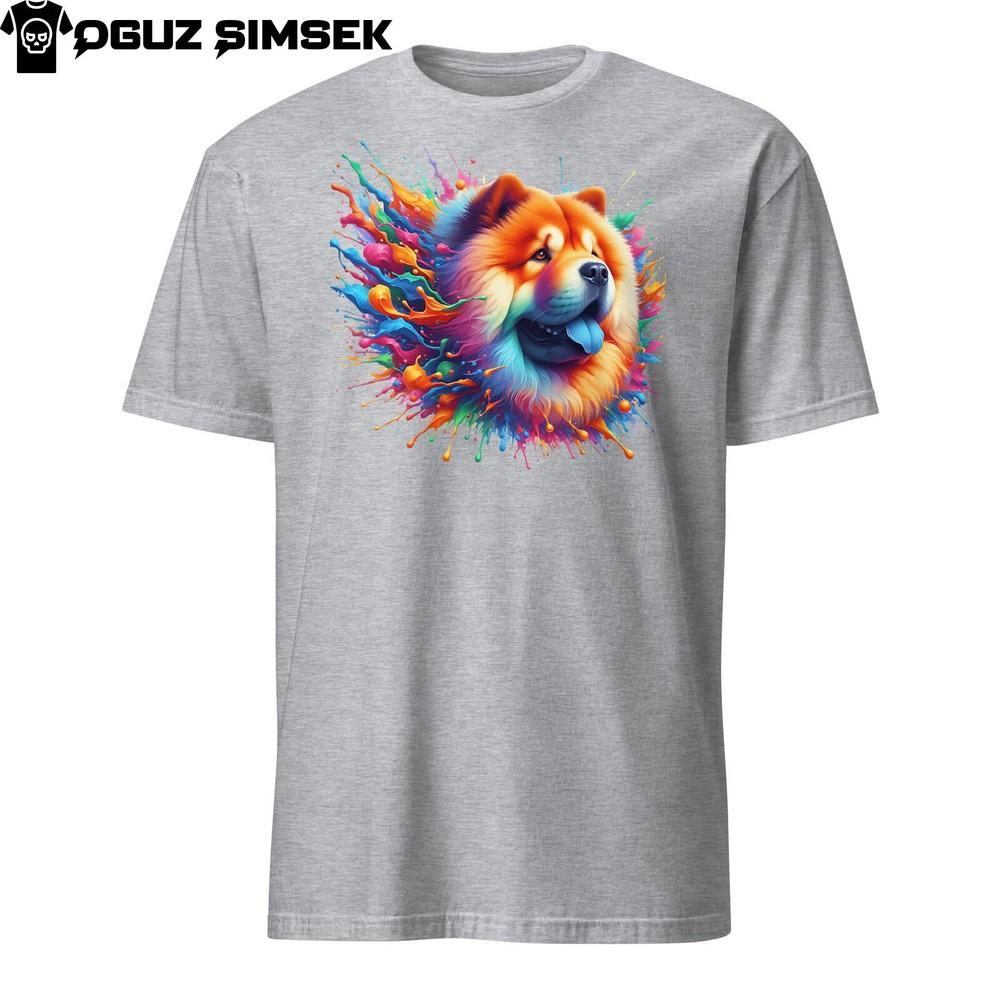 

Colorful Chow Chow Dog Unisex T-Shirt | Vibrant Splashes | Unique Design 2XL