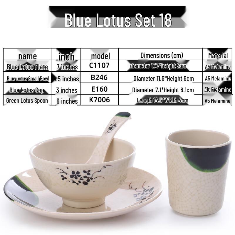 Qianxing Chinese Melamine Dinnerware Set