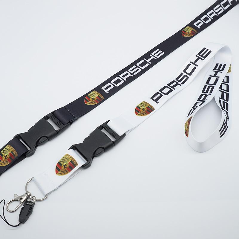 Lanière Nylon Impression Pour Porsche Cayenne Panamera Macan 911 Taycan Boxster Cayman 918Pajun Emblème Porte-clés Pendentif Porte-clés