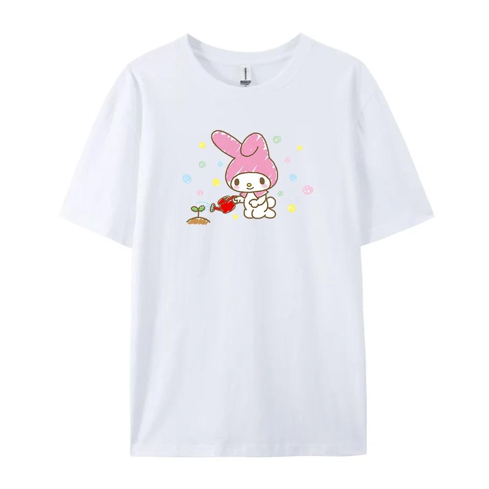 Cotton Breathable Childrens Tshirt 2026 Summer New Cute Melody Printed Parent Child Wear Unisexs and Womens Short Sleeves