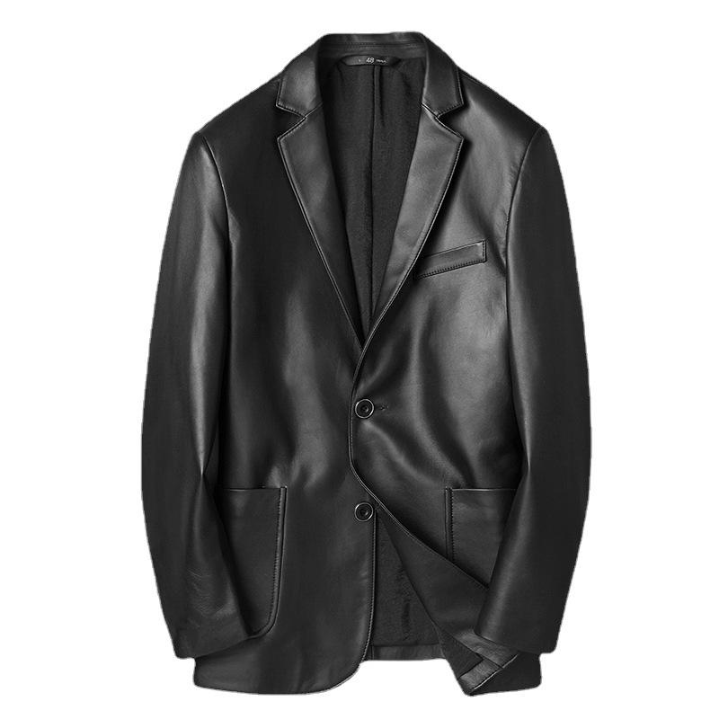 

Новая куртка из овчины, мужская кожаная куртка, приталенный деловой повседневный пиджак 5XL