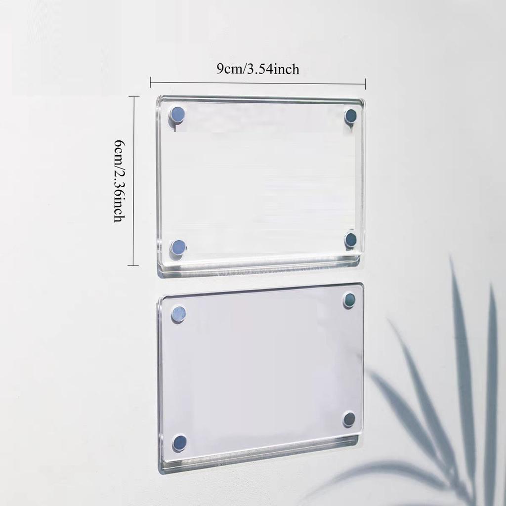 2pcs Creative and Funny Acrylic Small Photo Frame Refrigerator Magnets Cute Rsoftigerator Magnets Whiteboard Sticker