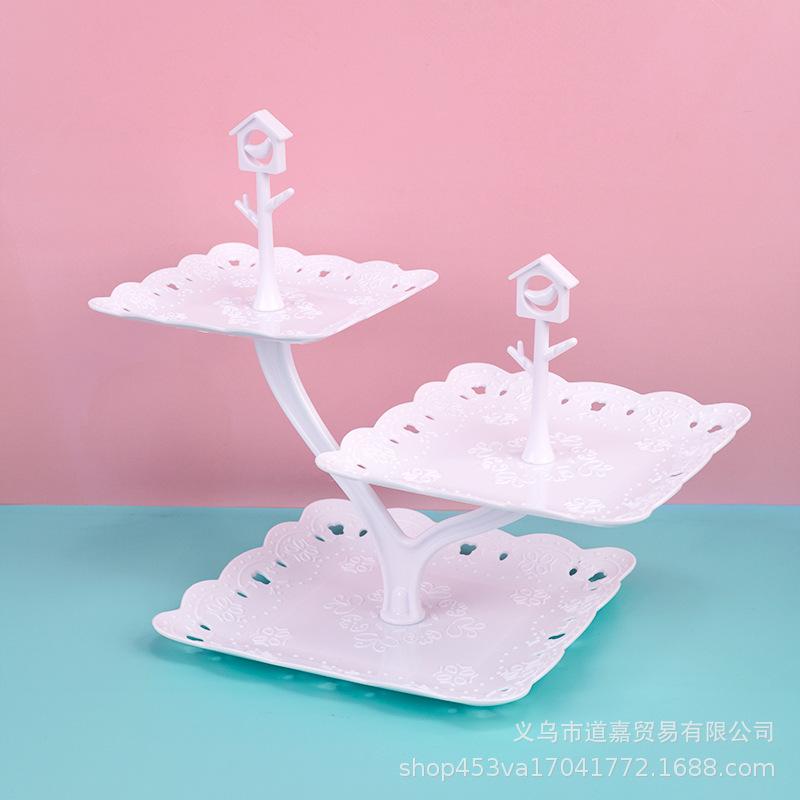 Creative Fruit Dish Afternoon Tea Dim Sum Dessert Table Decoration European Display Shelf Three Layer Cake Rack