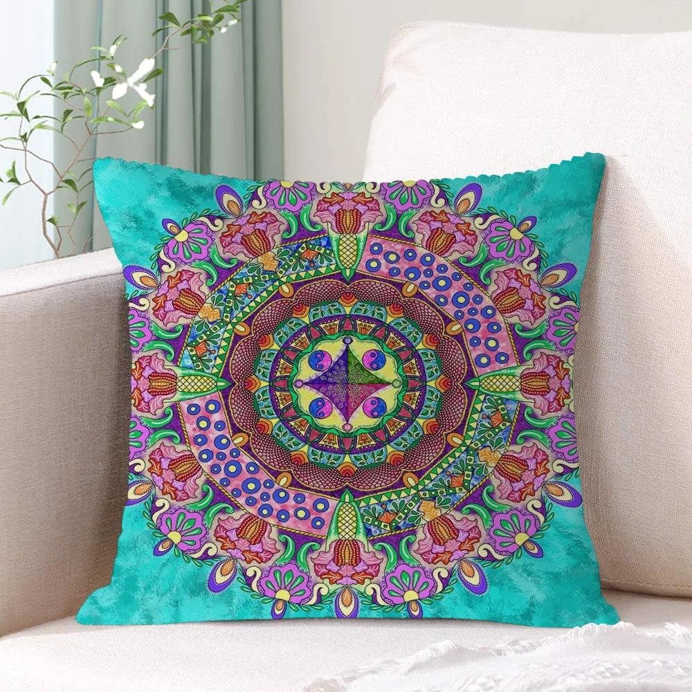 Cushion Cover 50X50 Mandala Style Gifts Pillow Covers Decorative Luxury Living Room Decoration Home 45X45 Cushions