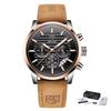 BENYAR 5104 Watch Men Top Fashion Brand Quartz Sport Leather Strap Watches Business Analog Leather Male Waterproof Clock Relojes