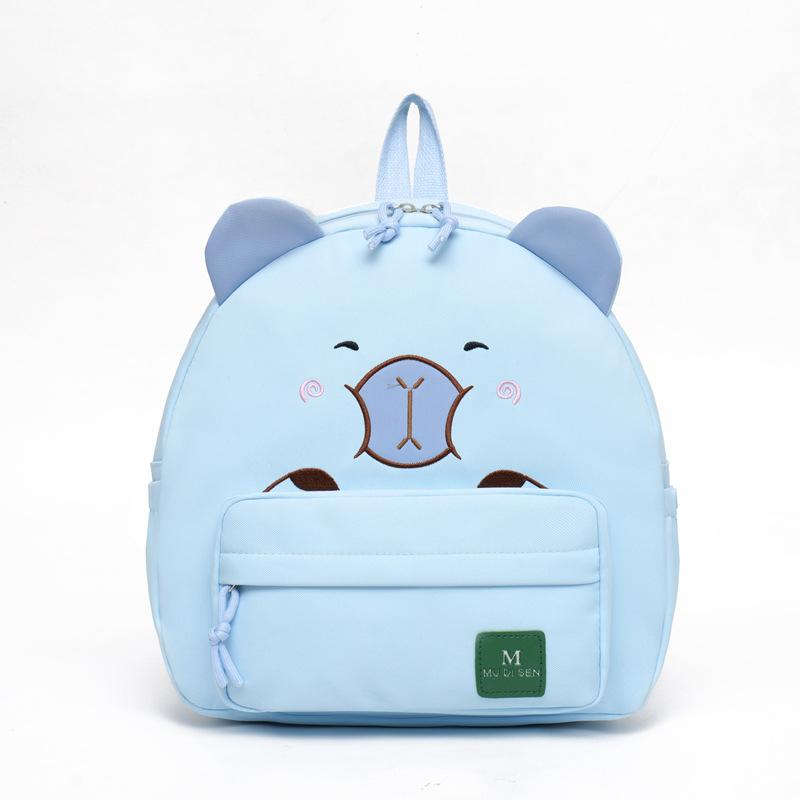 School bag large capacity backpack kapibara cartoon love embroidery backpack boys and girls children's bag