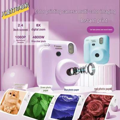 Kids' Instant HD Camera with Printer: Capture & Print Color Photos, Record Growth, Perfect Holiday Gift