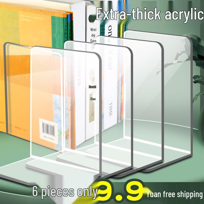 Klare Acryl-Verdickte Buchstützen - Stabile Buchablage für Schreibtisch-Bücherregal-Aufbewahrung