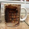 3D Bookshelf Mug Creative Room Design Ceramic Bookshelf Coffee Cup Bookshelf Coffee Mug Library Shelf Mug Gifts for Book Lovers