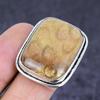 Fossil Coral Gemstone 925 Sterling Silver Jewelry Ring Size 8