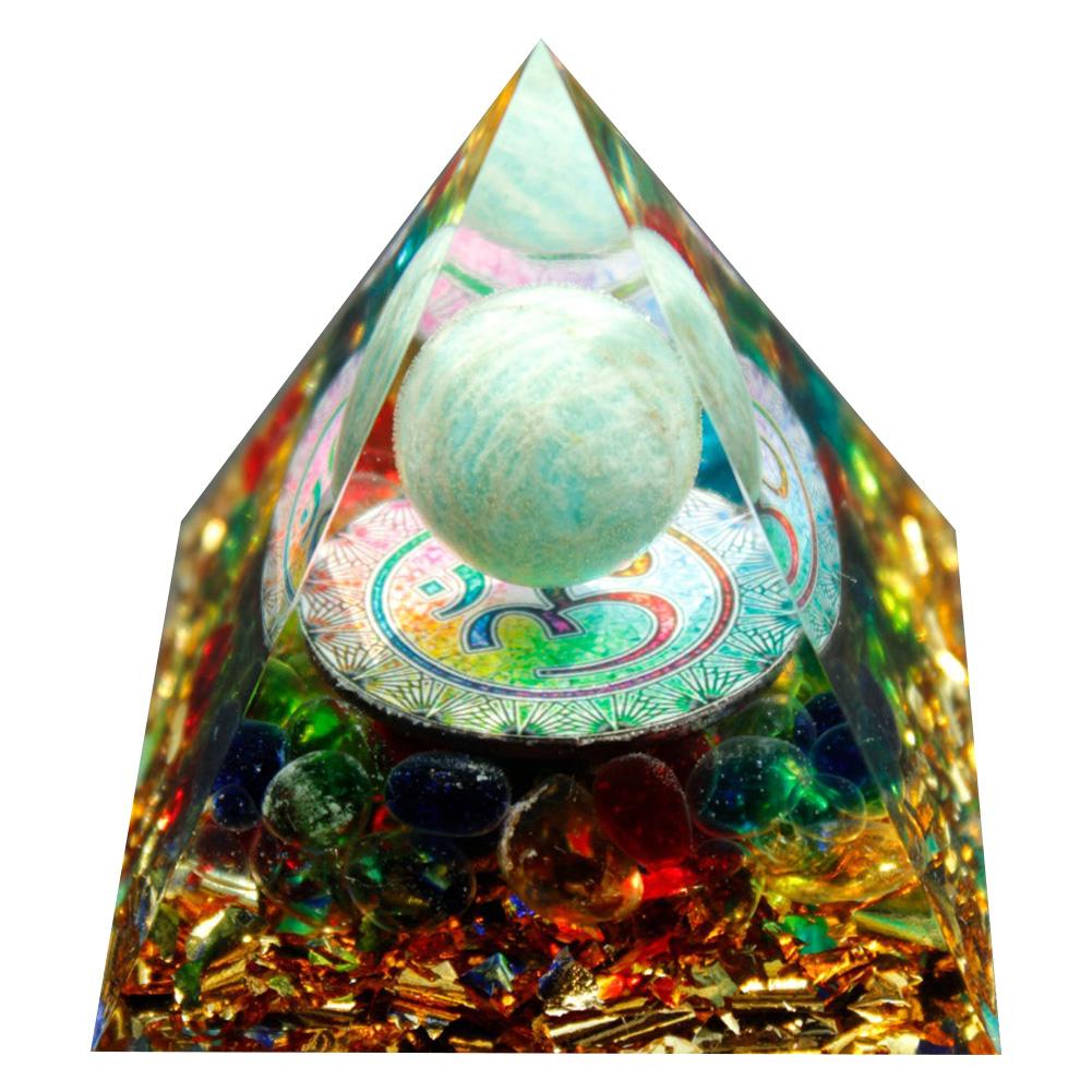 Natural Pyramid Crystals Handmade Stone Orgonite Pyramid Amethyst Crystal Sphere Natural Stone Energy Generator Meditation Tool