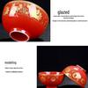 Red Ceramic Worship Bowl: Ideal for Ceremonies, Fasting, Weddings, Housewarmings, Temple Offerings, and Celebrations