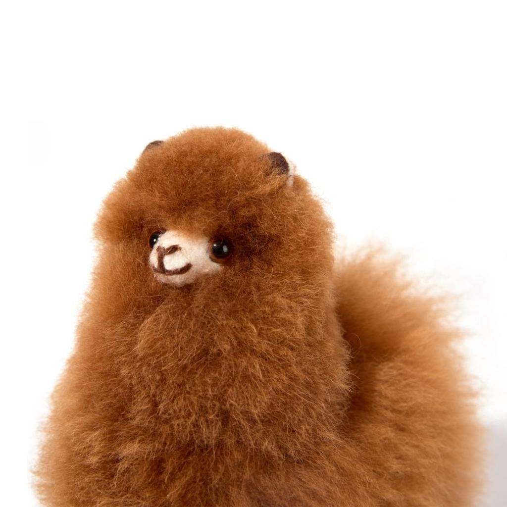 INJOI Alpaca Plush Toy, Fluffy and Cute, Handmade with Rare Natural Alpaca Fur, Perfect for Anniversaries and Special Occasions, As a Gift (15cm,