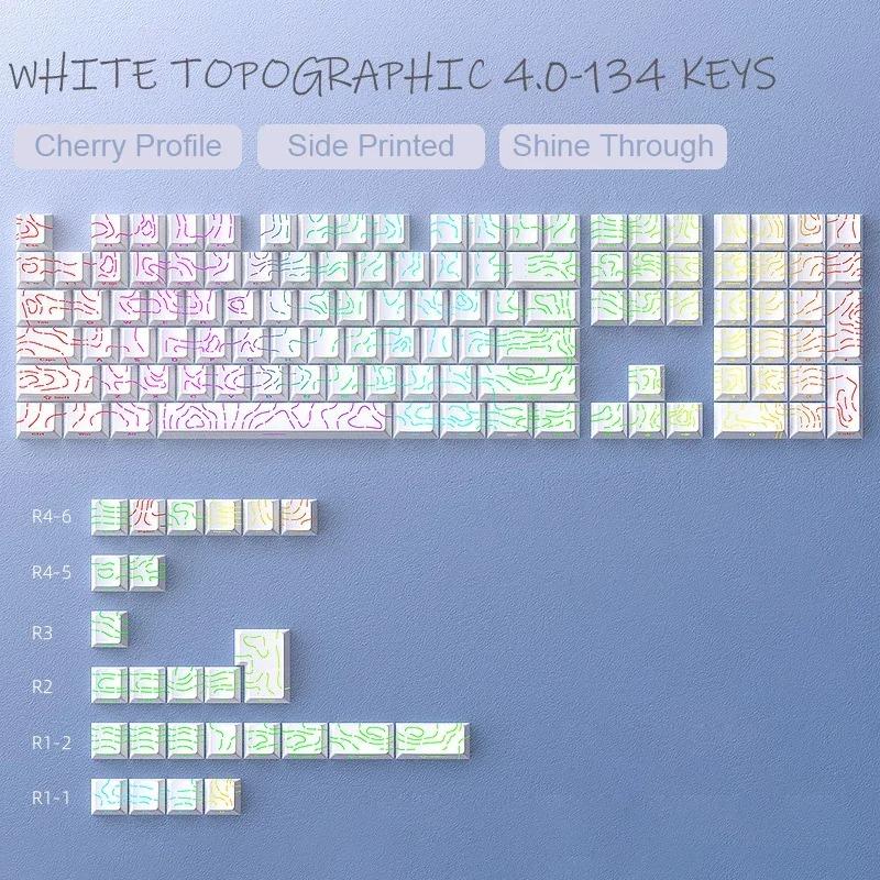 Xiaomi Contour 4.0 Side Engraved Keycap PBT Translucent 97 Key Gaming Mechanical Keyboard Key Cap White For Magnetic Switch F75 GMK87