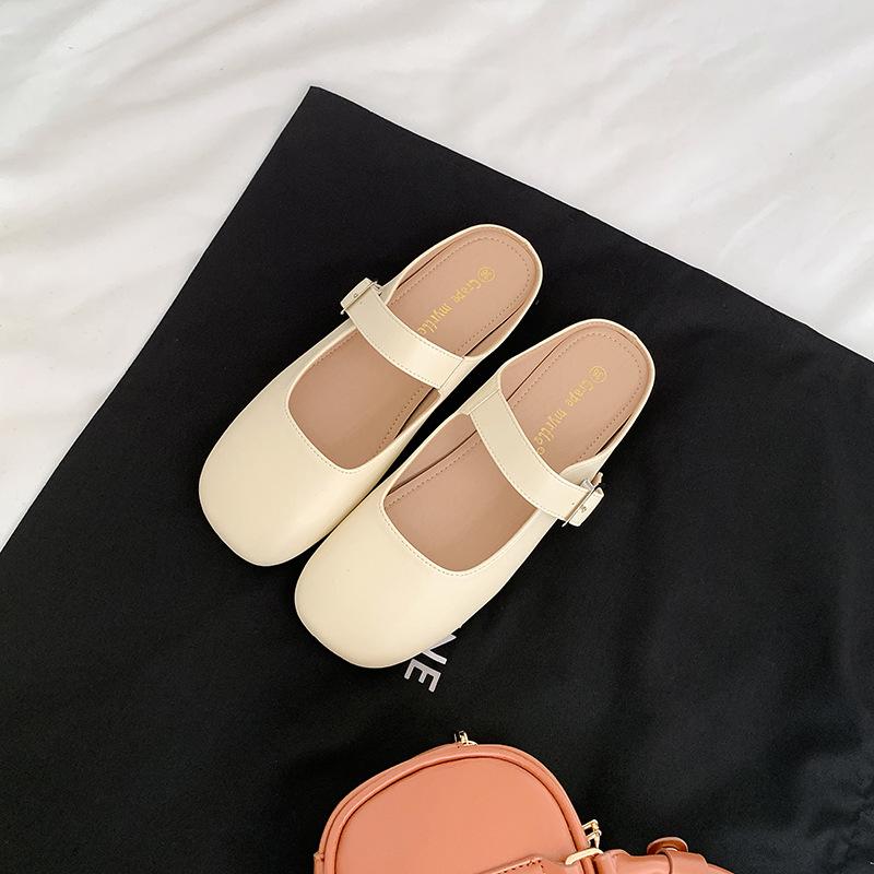 Sheepskin~ fat mm soft sole silver sandals women's summer with skirts genuine leather bag head lazy slippers one pedal