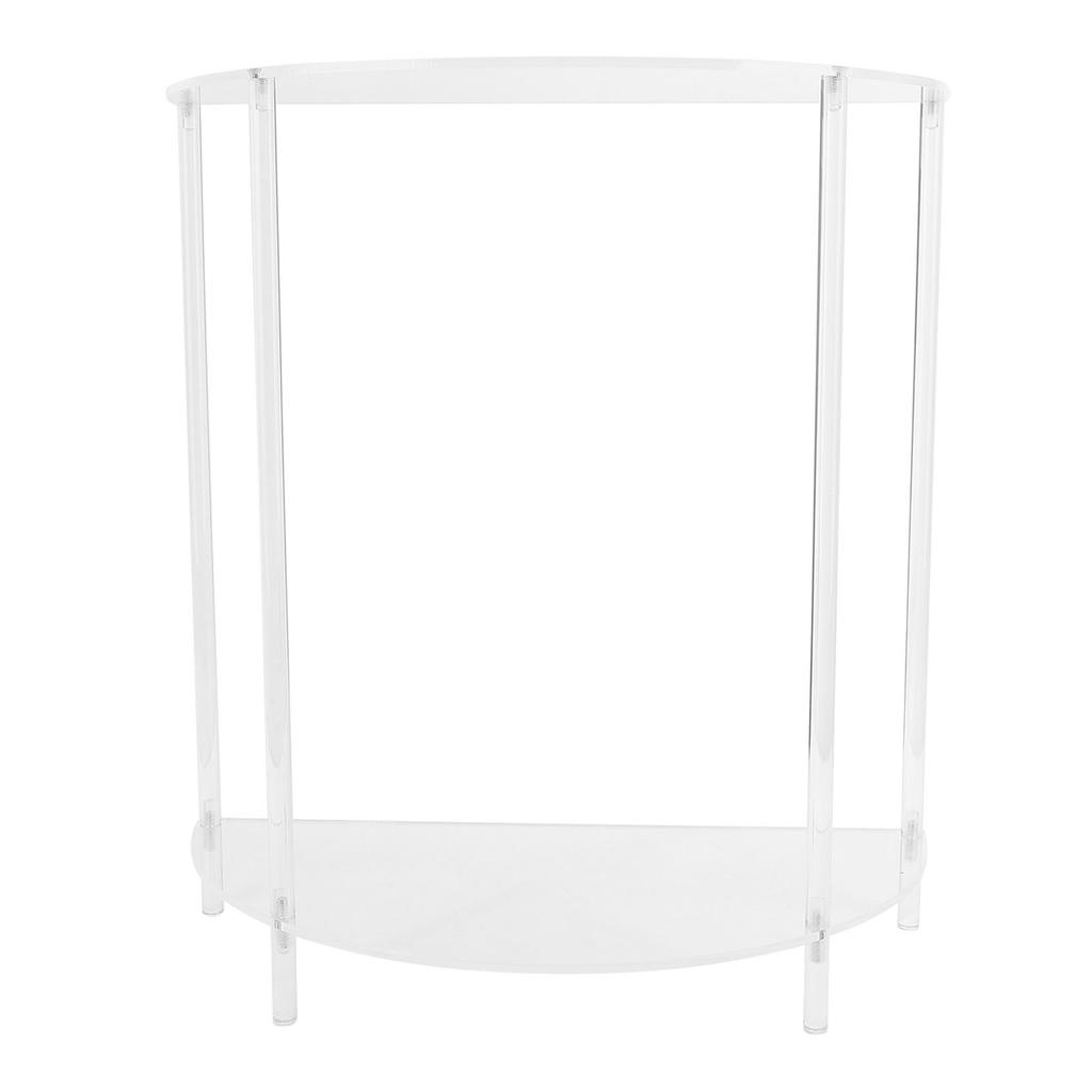 Acrylic Side Table Semiellipse 2 Tier Small Nightstand for Living Room Bedroom Bedside Wall