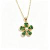 Stainless Steel Chian Red Green Zircon Flowers Pendant Necklace For Women New Luxury Girls Lucky Chain Birthday Jewelry Gifts