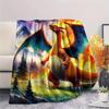 Sky Flare Dragon  Print Flannel Blanket, High quality Comfortable for All Seasons, Home Decor, Warmth and Comfort