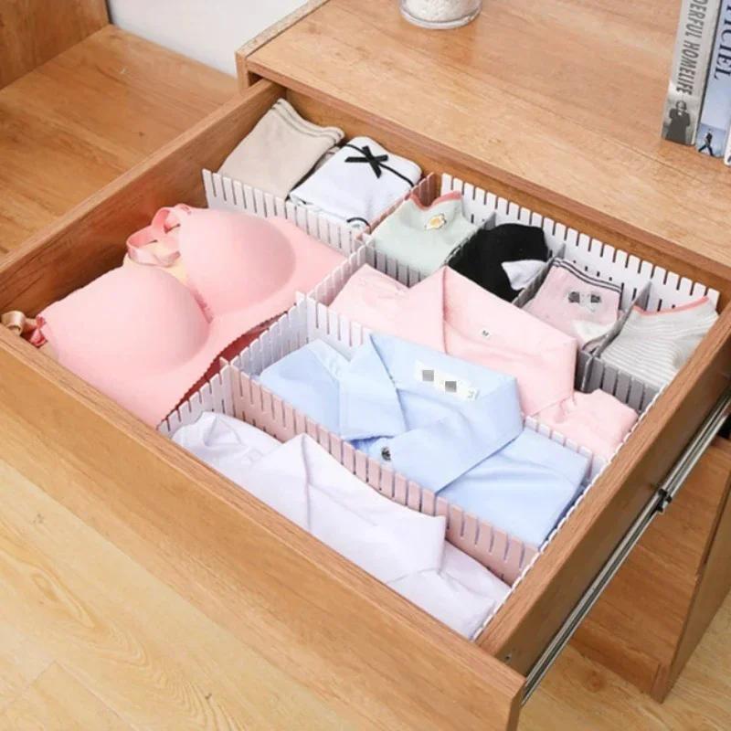 4 Pcs Household Plastic Drawer Partition Board Free Combination Classification Partition Board Underwear Socks Sorting Partition