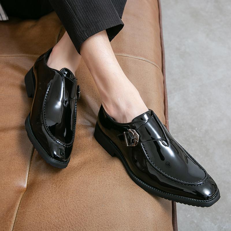 Fashion New Luxury Designer Charm Dress Leather Monk Strap Shoes For Men Formal Wedding Prom Dress Homecoming Sapatos Tenis Masculino