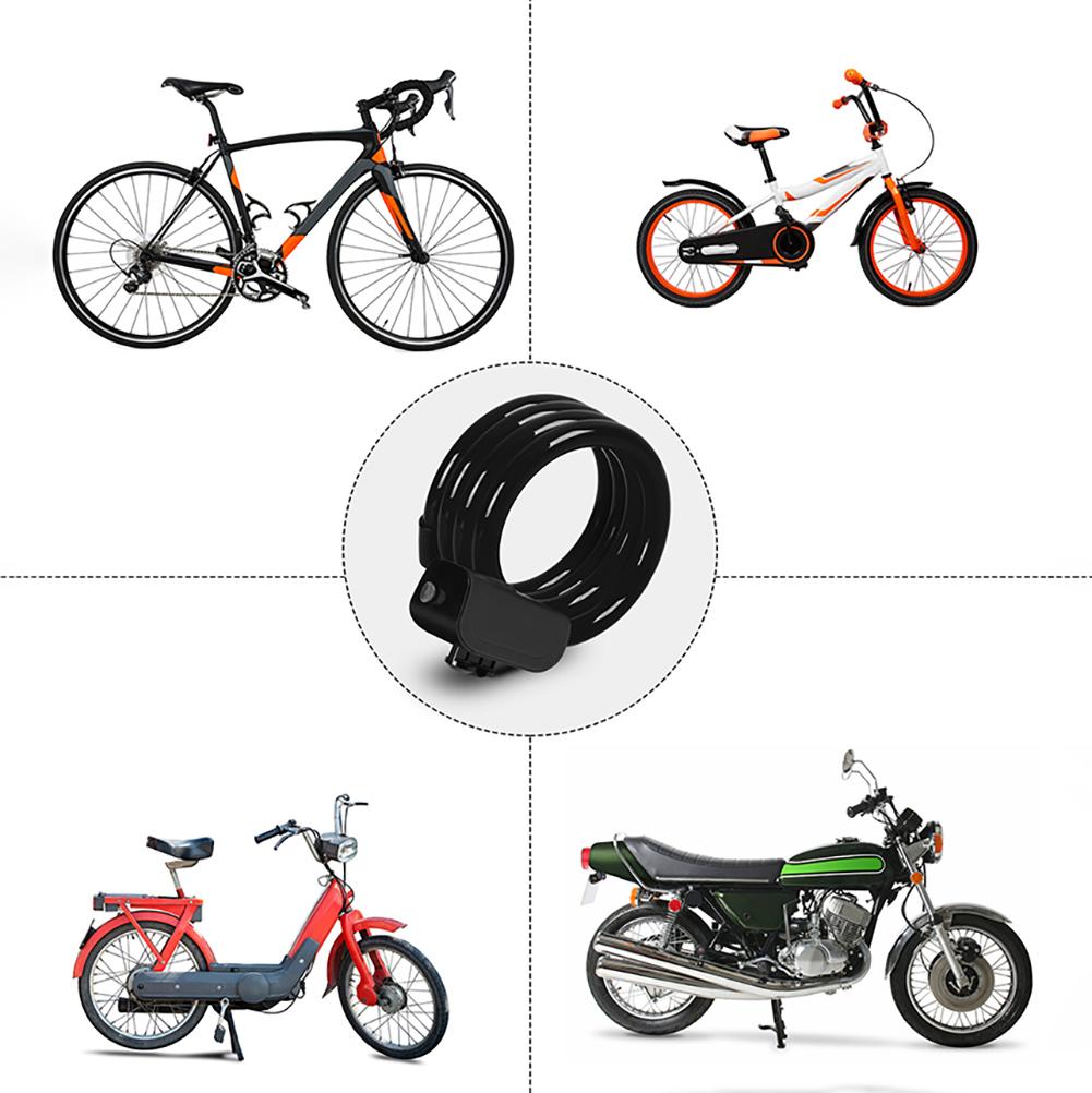 1.2M Portable Bicycle Lock PVC Steel Cable Anti-theft Waterproof Cycling Lock Portable Extended Thick Mountain Bike Lock
