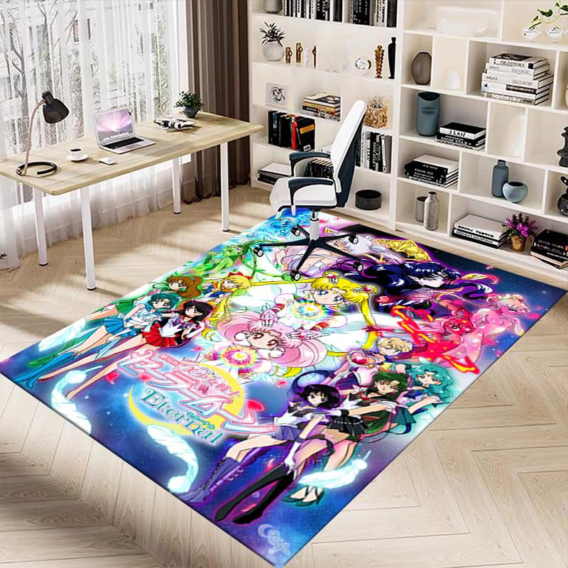 Sailor Moon Eternal Poster Carpet For Playroom Bedroom Living Room Sofa Home Decorkids Game Area Rug Nonslip Floor Mat