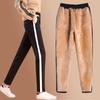 Women Thermal Fleece Pockets Thickened Fleece Lined Casual Sports Trousers Pants