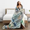 Giant Money Background 100 Dollar Bills Manga  Blanket Soft Warm Flannel Throw Blanket Bedding for Bed Picnic Travel Home Couch