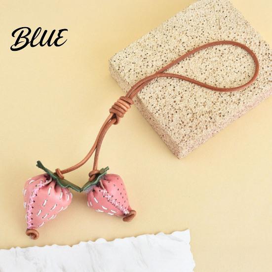 Energetic Red Bag Pendant Handmade Three-Dimensional Sewing Strawberry Design Keychain
