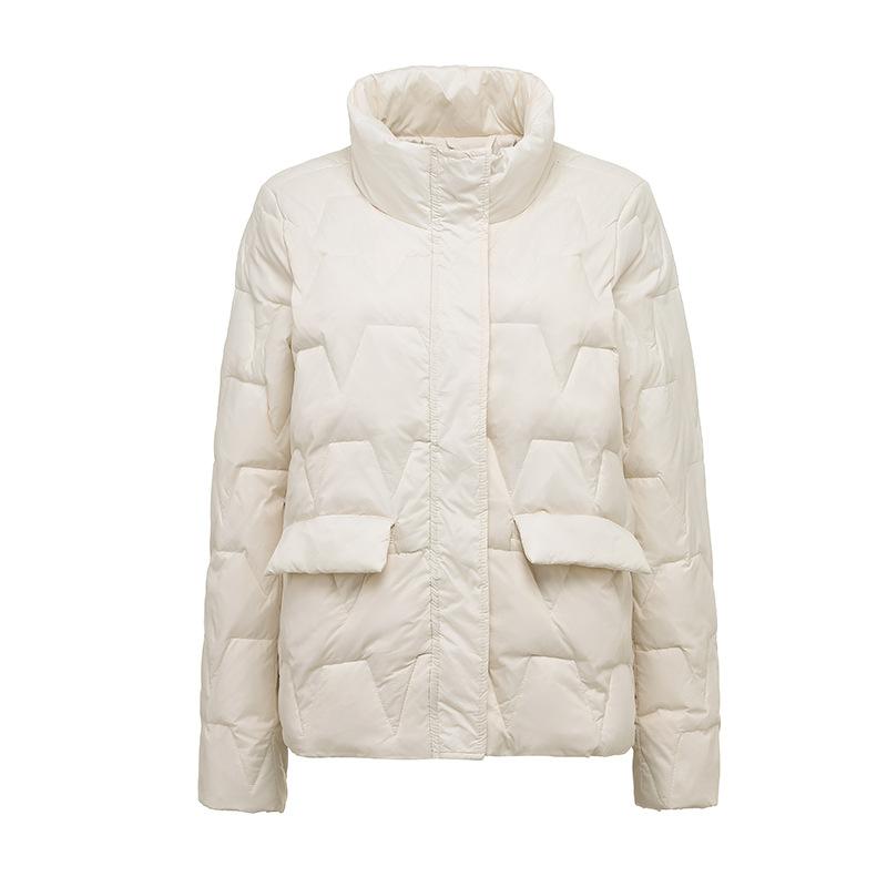 Light down jacket women's short new loose fashion stand-up collar white duck down small light jacket