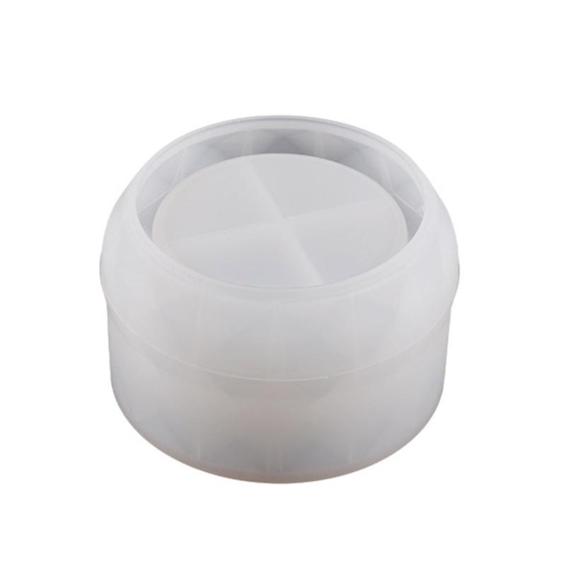 Diy Crystal Glue Mold Round Storage Box Mirror Silicone Mold with Lid Container Box Mould Home Decoration Tools Crafts