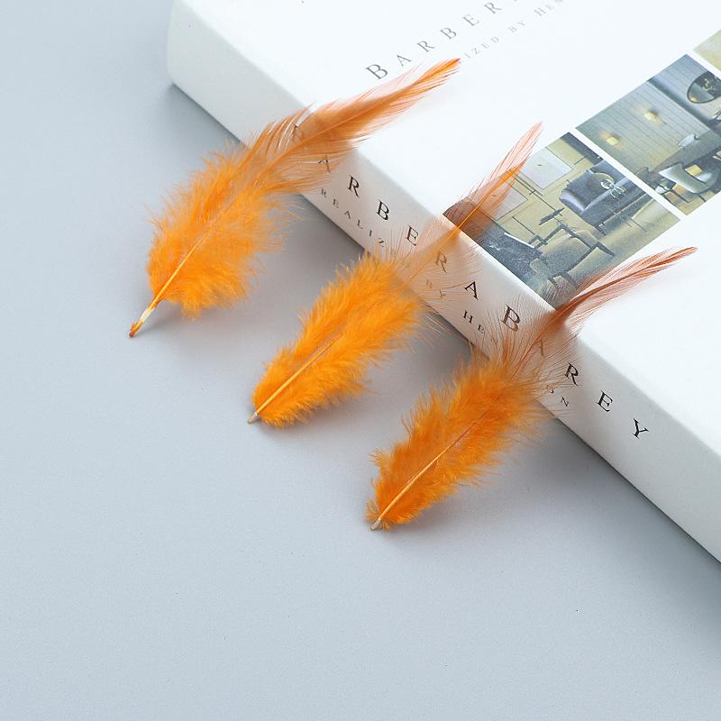 

Long Red Pointed Feathers Colored Chicken Feathers Dream Catcher Cat Stick Decorative Accessories Diy Handmade Materials оранжевый