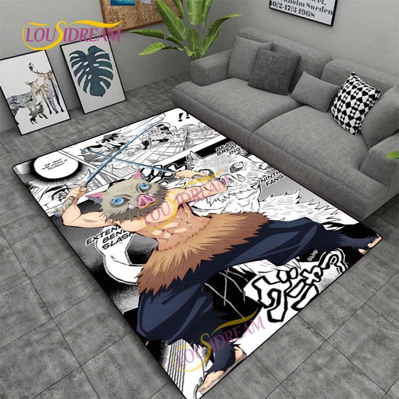 Demon Slayer Japan Cartoon Rug Kitchen Mat Bedroom Door Rug Living Room Carpet Children Game Soft Mat