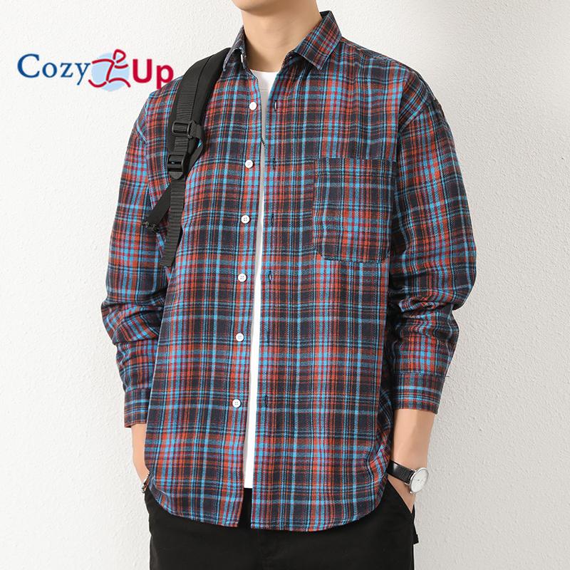 

Мужская повседневная рубашка из поплина с длинными рукавами и обычным кроем Cozy Up 4XL красный