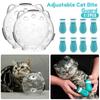 1/2 Pezzi Musoliera per Gatti Accessorio Copertura per Toelettatura Animale Anti-morso Anti-leccata Gabbia Spaziale per Gatti Casco Traspirante con 4 Scarpe in Silicone per Zampe