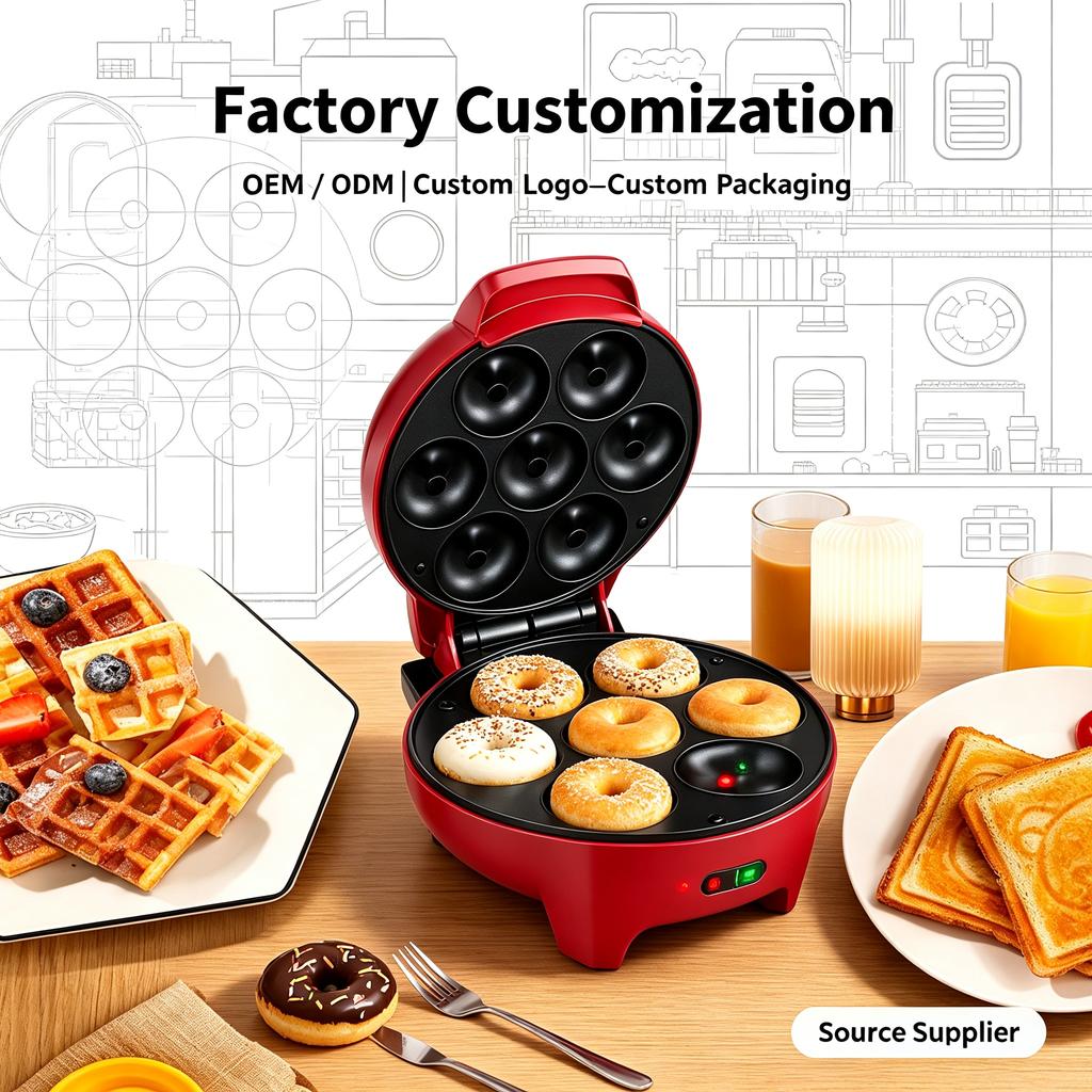 Mini Electric Waffle Maker Sandwich Maker 6-in-1 Detachable Stainless Steel Non-Stick Baking Household Breakfast Appliance