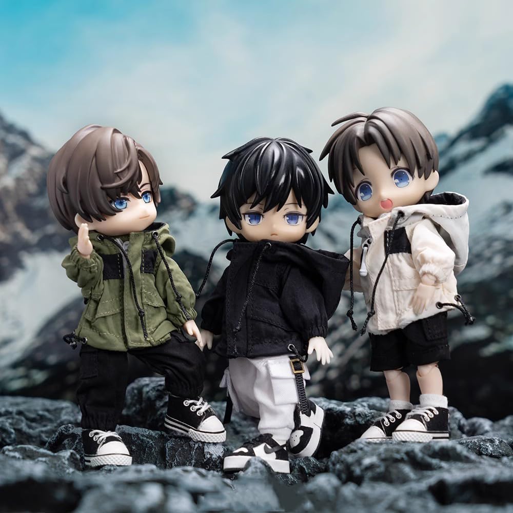 ISHR Obitsu 11 Doll Clothing Jacket Coat OB11 11cm Body Multicolor Ivory Black Cool Single Item