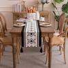 Geometric Fringed Dining Table Tablecloth Polyester Color Woven Jacquard Black And White Checkerboard Flower Table Flag