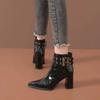 Women's Fashion Boots 2024 Spring/Autumn/Winter New Korean Fashion Pointed High Heel Thick Heel Short Boots