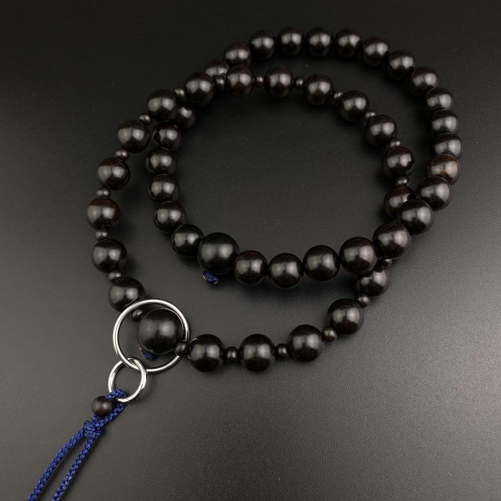 WONDERFUL LOTUS Mala Beads for Jodo Sect Prayer Silver Thirty Thousand Jodo Buddhist Prayer Prayer Stylish Buddhist Head Gift Blue