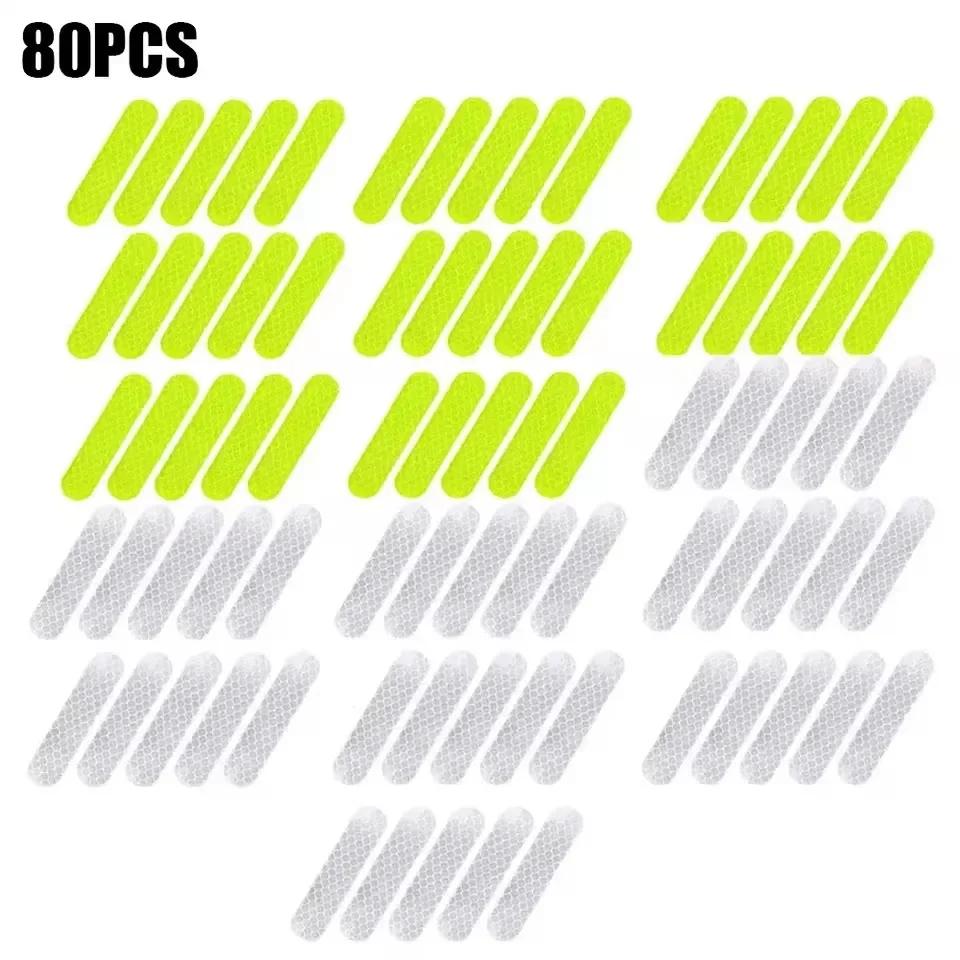 80-10PC Universal Safety Warning Reflective Stickers for Car Helmet Reflect All Light Sources Motorcycle Helmet Stickers for Car
