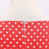 Retro Women's Square Neck Short Sleeve Polka Dot Print Lace Up Waist Big Swing Dress
