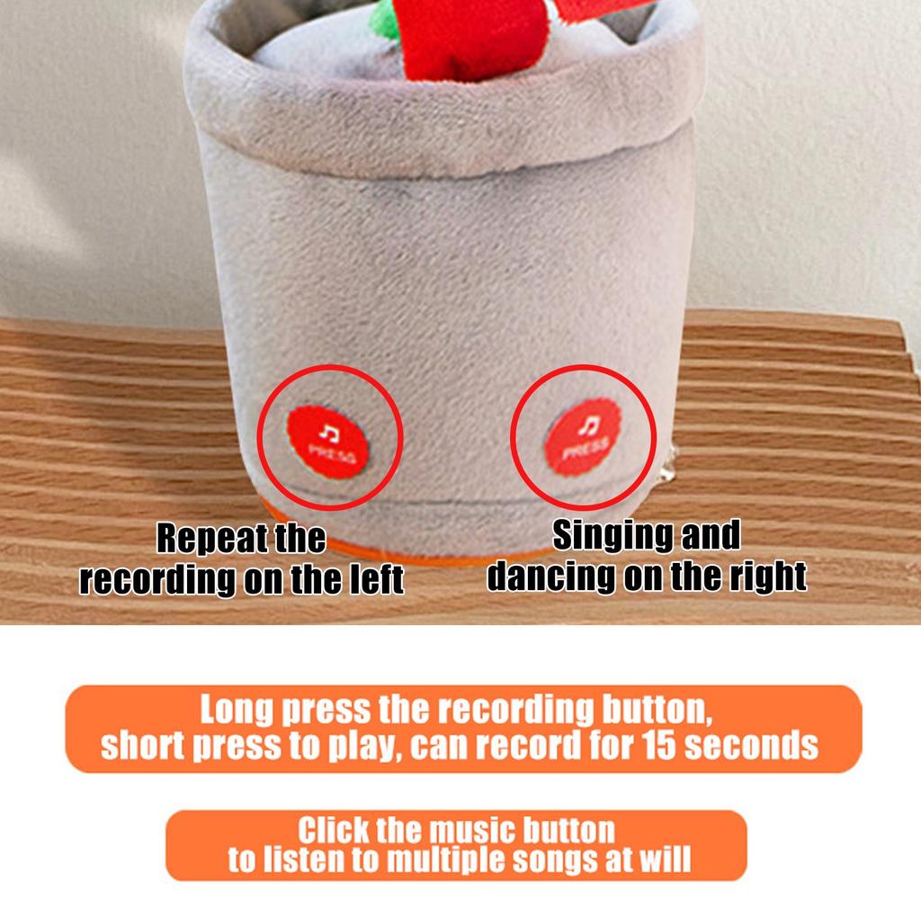 Customized Christmas Model Rechargeable Swing Singing And Talking Sunflower Toy