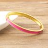 Nidin Light Luxury Candy 7 Colors Geometry Enamel Oil Drop Gold Plated Bangle Women Minimalist Fashion Jewelry Party Gift