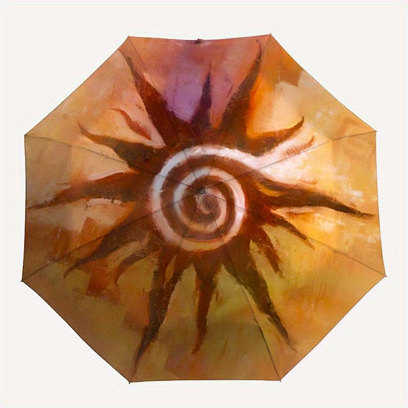 

1pc Sunflower Automatic Folding Umbrella, Portable & Foldable Design with 8 Ribs, Casual Outdoor Accessory Halloween and Christmas gifts yy2