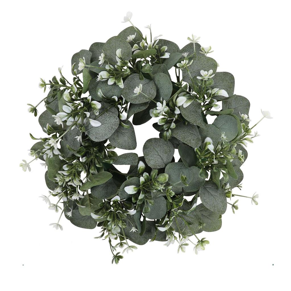Front Door Eucalyptus Wreath Durable Home Decoration Garland Decor Fall Wreath Outdoor for Party Porch Farmhouse Window Festival