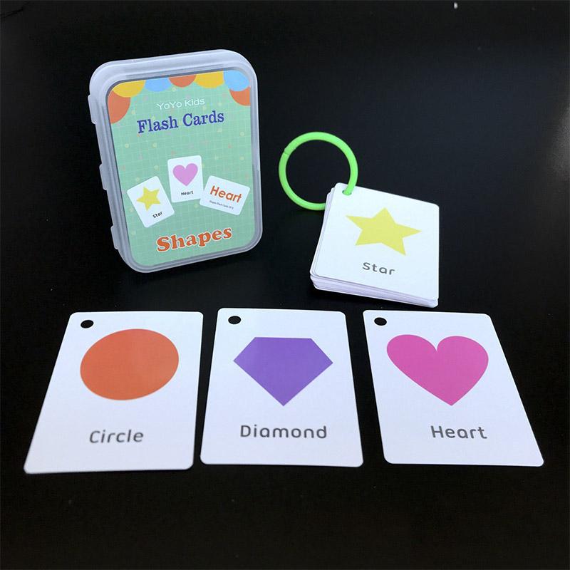 Montessori Toys for Children Early Learning English Flash Cards Educational Toys Kids Cognition Word Card Shape Animal Color Toy