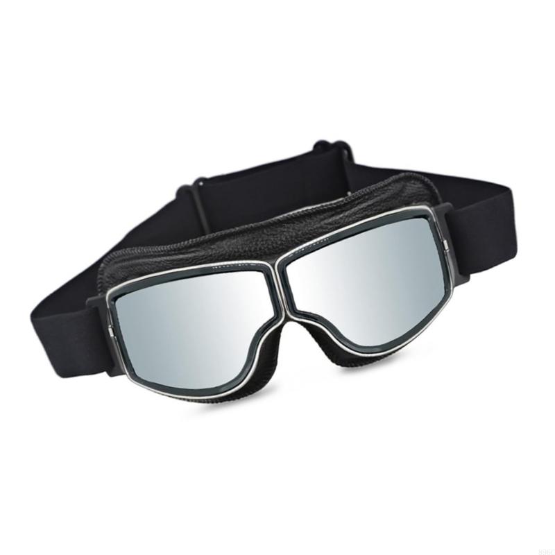Retro Windproof Goggles For Motorcycle Riding With Clear Lens And Adjustable Strap Face Protections Against Dust 896C